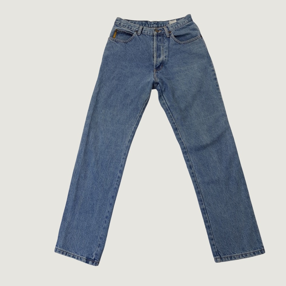 Armani Jeans Straight Leg Women 10 Blue Excellent Vintage High Rise Made in USA
